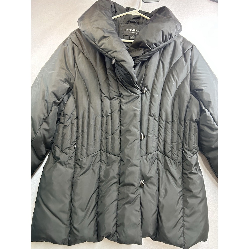 Centigrade Women's Puffer Jacket XL Button & Zip Front